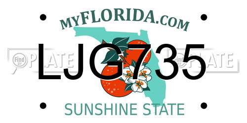 LJG735 Florida License Plate