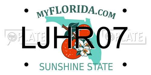 LJHR07 Florida License Plate