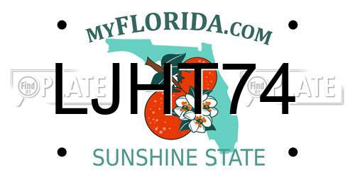 LJHT74 Florida License Plate