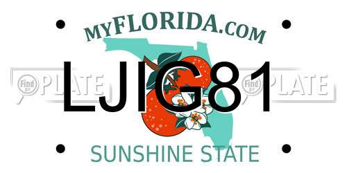 LJIG81 Florida License Plate