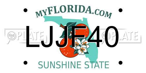 LJJF40 Florida License Plate