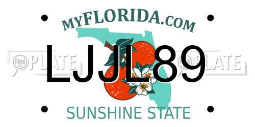 LJJL89 Florida License Plate