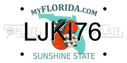LJKI76 Florida License Plate
