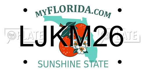 LJKM26 Florida License Plate
