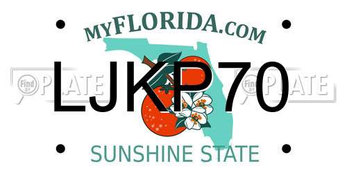 LJKP70 Florida License Plate