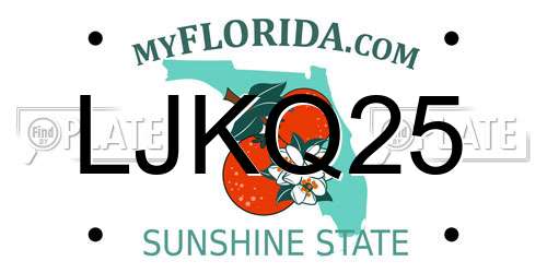 LJKQ25 Florida License Plate