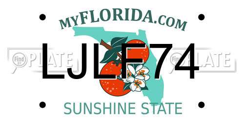 LJLF74 Florida License Plate
