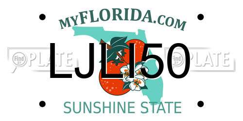 LJLI50 Florida License Plate