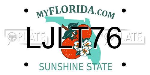 LJLT76 Florida License Plate