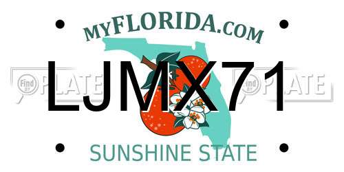 LJMX71 Florida License Plate