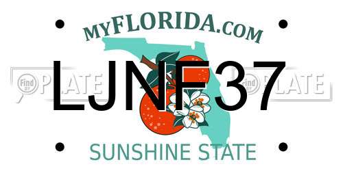 LJNF37 Florida License Plate