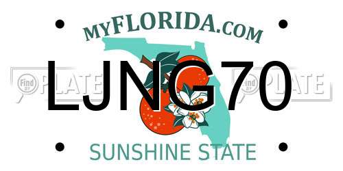 LJNG70 Florida License Plate
