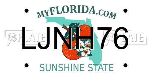 LJNH76 Florida License Plate