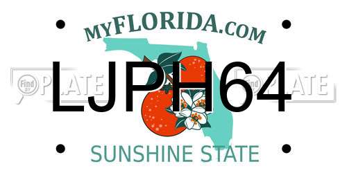 LJPH64 Florida License Plate
