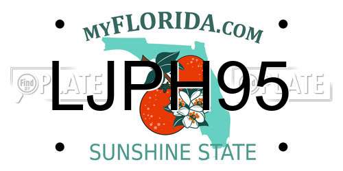 LJPH95 Florida License Plate