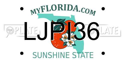 LJPI36 Florida License Plate
