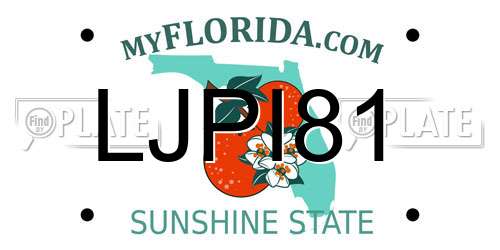 LJPI81 Florida License Plate