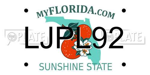 LJPL92 Florida License Plate