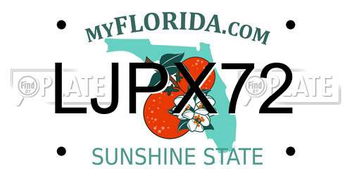 LJPX72 Florida License Plate