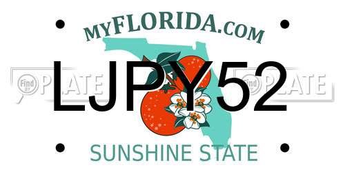 LJPY52 Florida License Plate