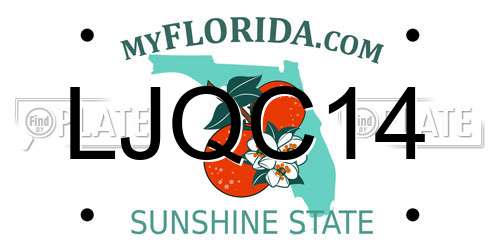 LJQC14 Florida License Plate