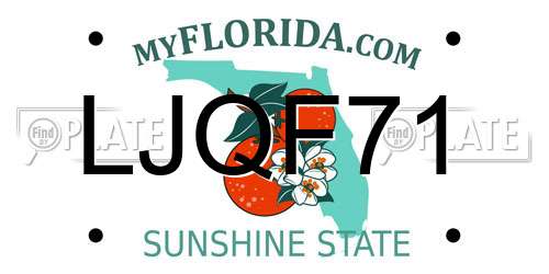 LJQF71 Florida License Plate
