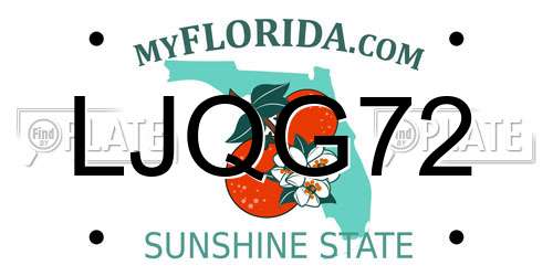 LJQG72 Florida License Plate