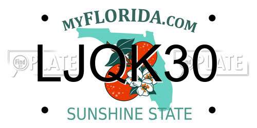 LJQK30 Florida License Plate
