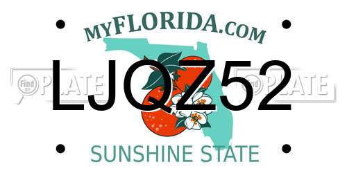 LJQZ52 Florida License Plate