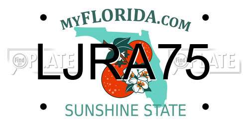 LJRA75 Florida License Plate