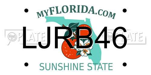 LJRB46 Florida License Plate