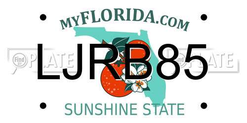 LJRB85 Florida License Plate