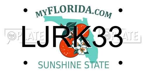 LJRK33 Florida License Plate