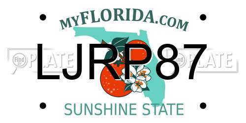 LJRP87 Florida License Plate