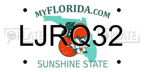 LJRQ32 Florida License Plate