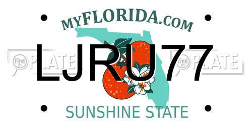 LJRU77 Florida License Plate