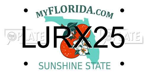LJRX25 Florida License Plate