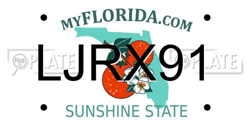 LJRX91 Florida License Plate