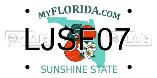 LJSF07 Florida License Plate