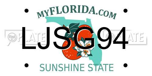 LJSG94 Florida License Plate