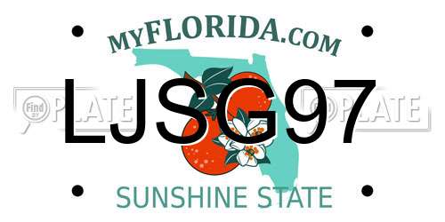 LJSG97 Florida License Plate