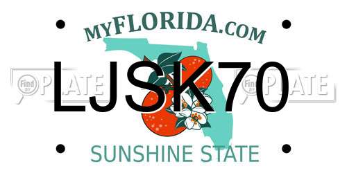 LJSK70 Florida License Plate