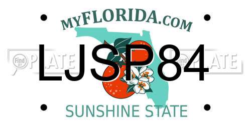 LJSP84 Florida License Plate