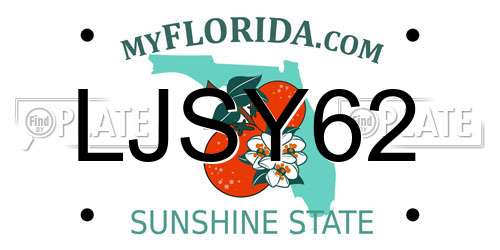 LJSY62 Florida License Plate