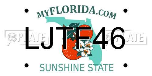 LJTF46 Florida License Plate