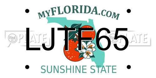 LJTF65 Florida License Plate