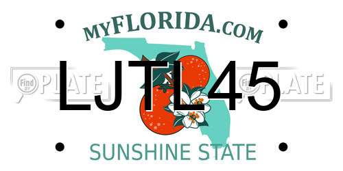 LJTL45 Florida License Plate