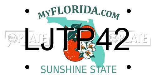 LJTP42 Florida License Plate