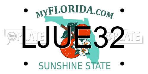LJUE32 Florida License Plate