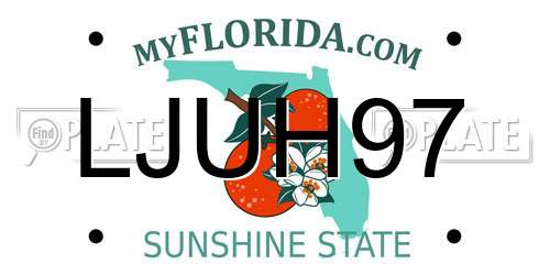 LJUH97 Florida License Plate